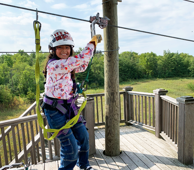 kids birthday party lake geneva zipline zip line