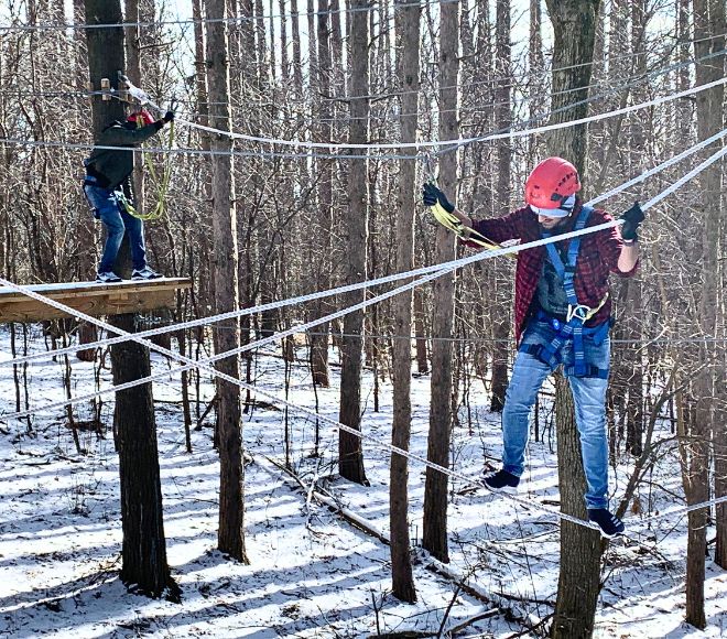 high ropes course winter